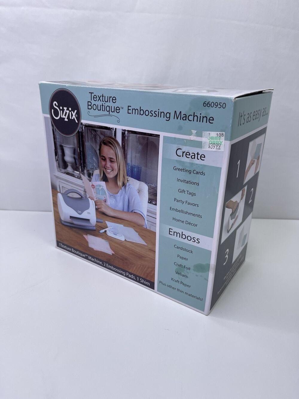 Sizzix Texture Boutique Embossing Machine 660950 Paper Craft Card Making NIB